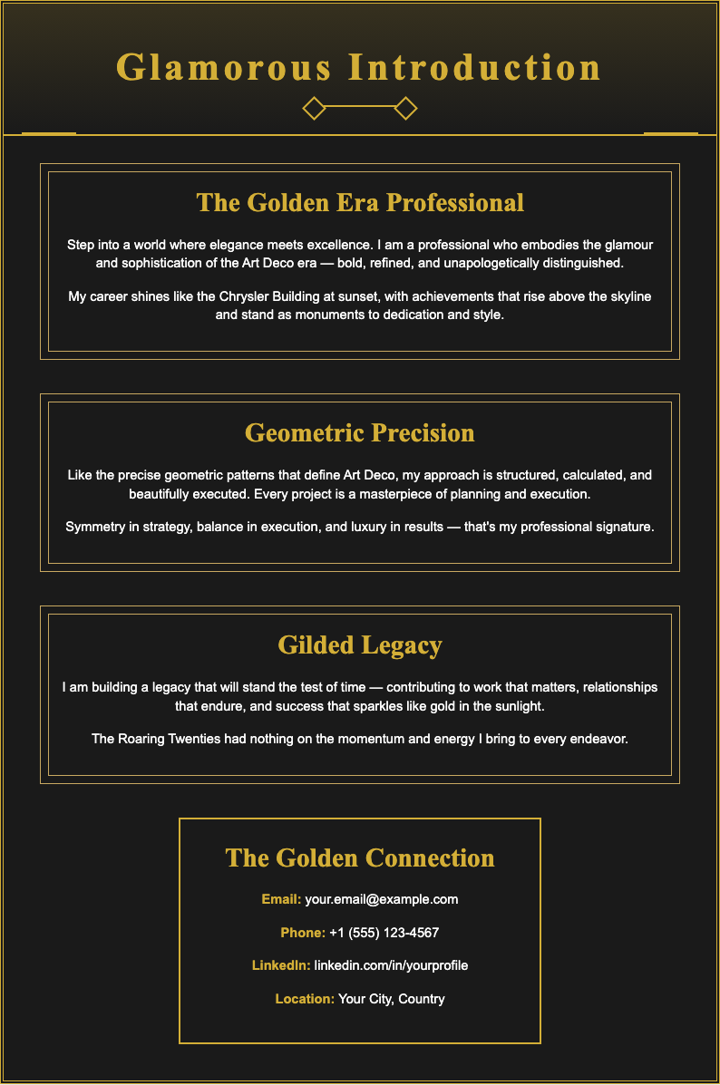 Art deco modern self introduction